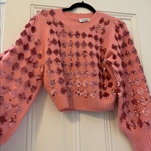 & Other Stores pink sequin sweater